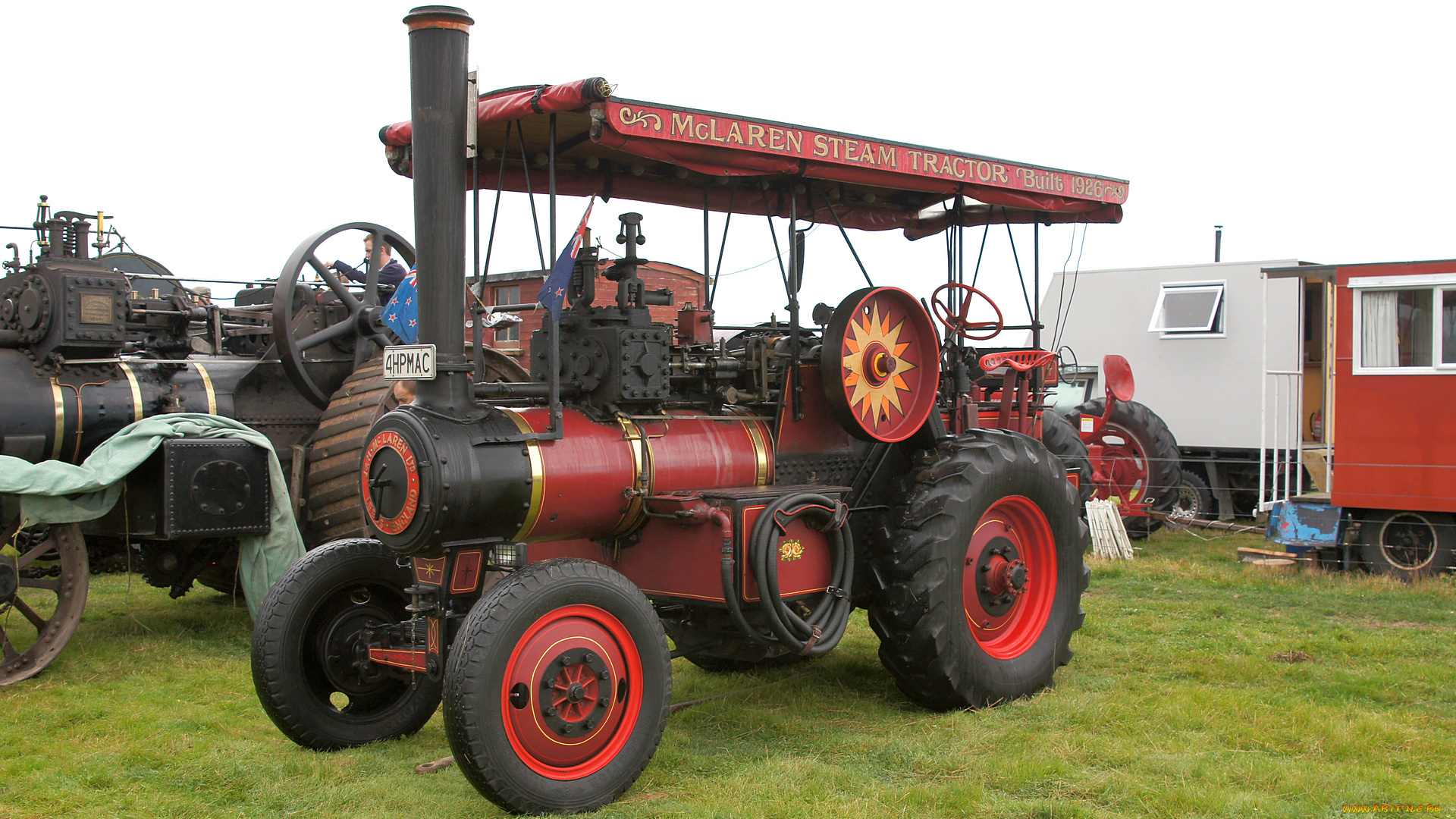 1926, mclaren, steam, tractor, техника, тракторы, паровой, колесный, трактор