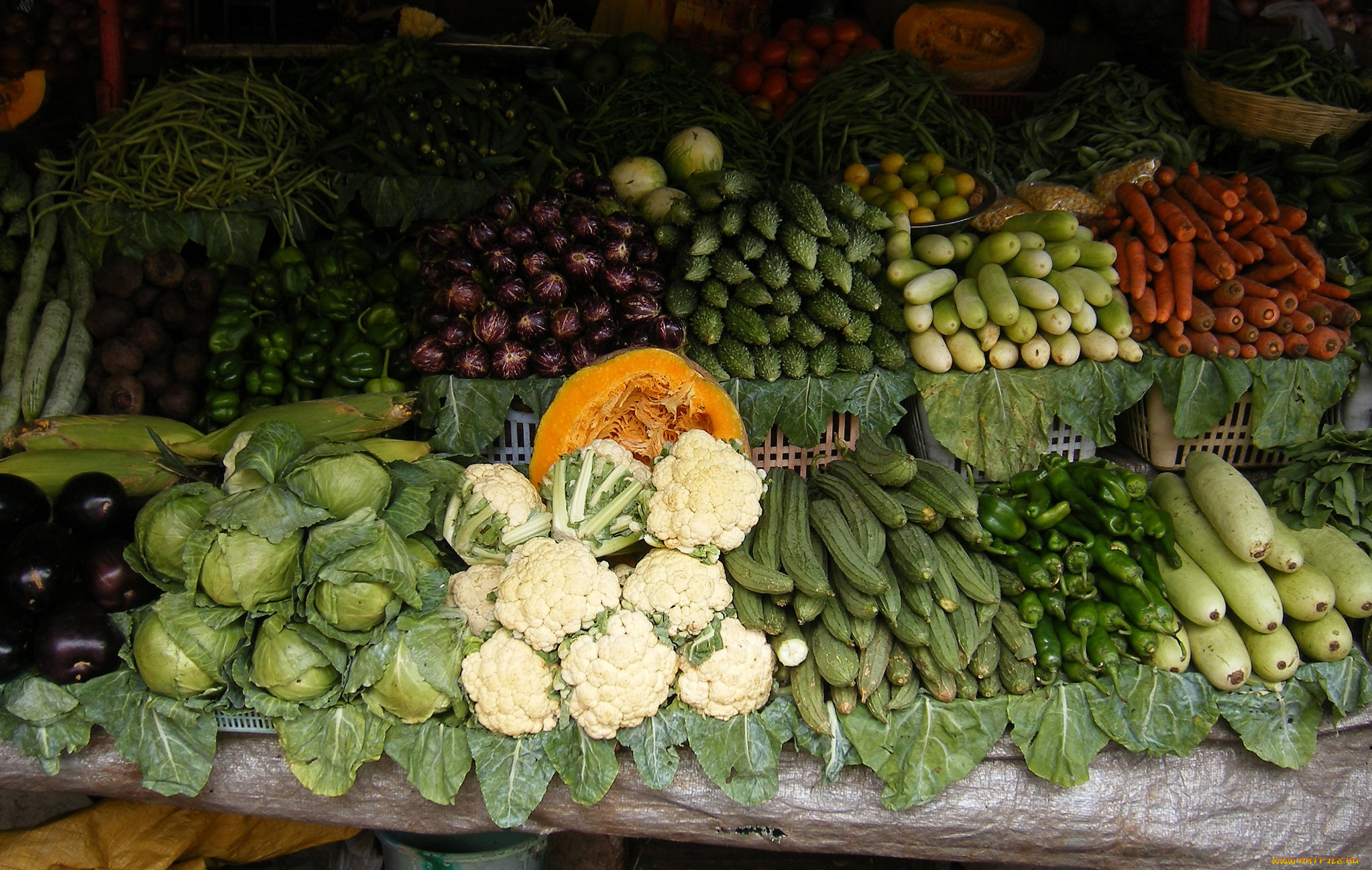 еда, овощи, магазин, прилавок, зелень