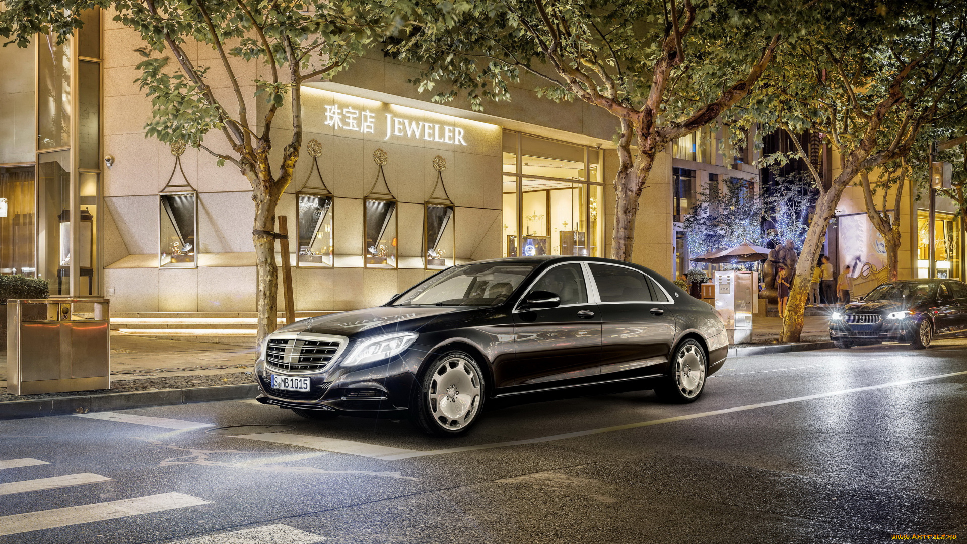 2014, mercedes-benz, maybach, s-klasse, w222, автомобили, mercedes-benz, ночь, город, металлик, черный, maybach