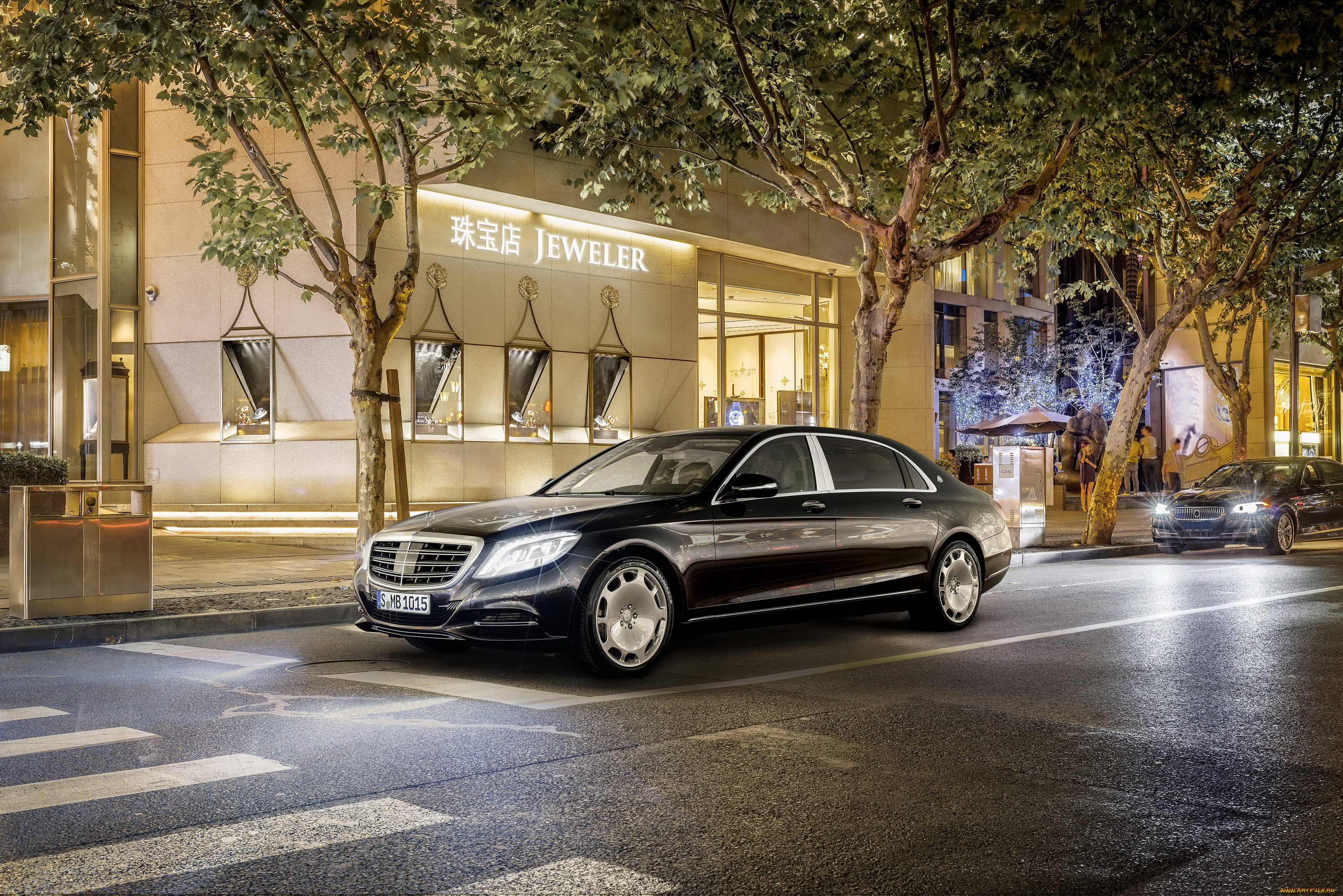 2014, mercedes-benz, maybach, s-klasse, w222, автомобили, mercedes-benz, ночь, город, металлик, черный, maybach