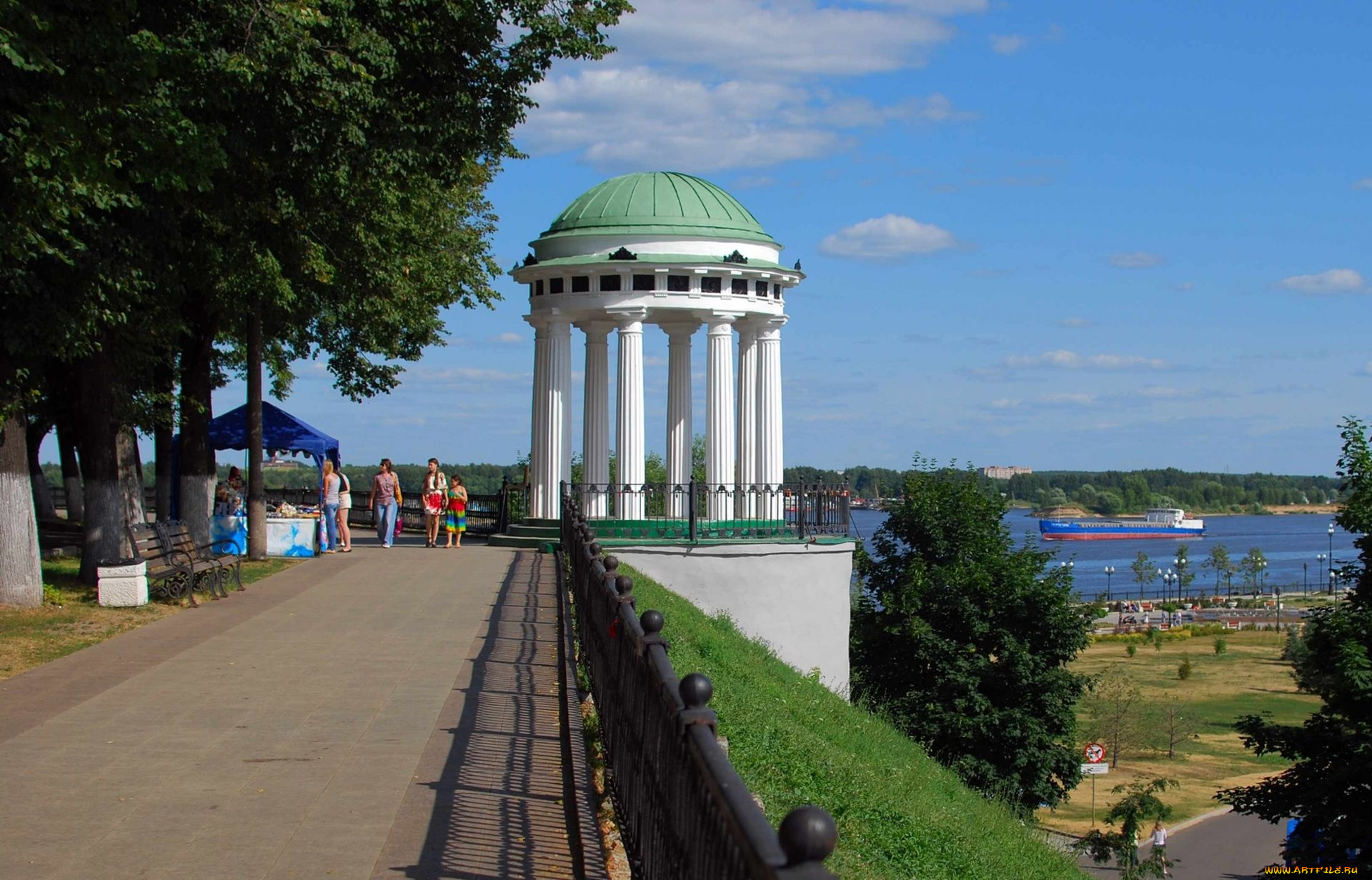 Ярославль, города, -, улицы, , площади, , набережные, волга, лето, река, набережная