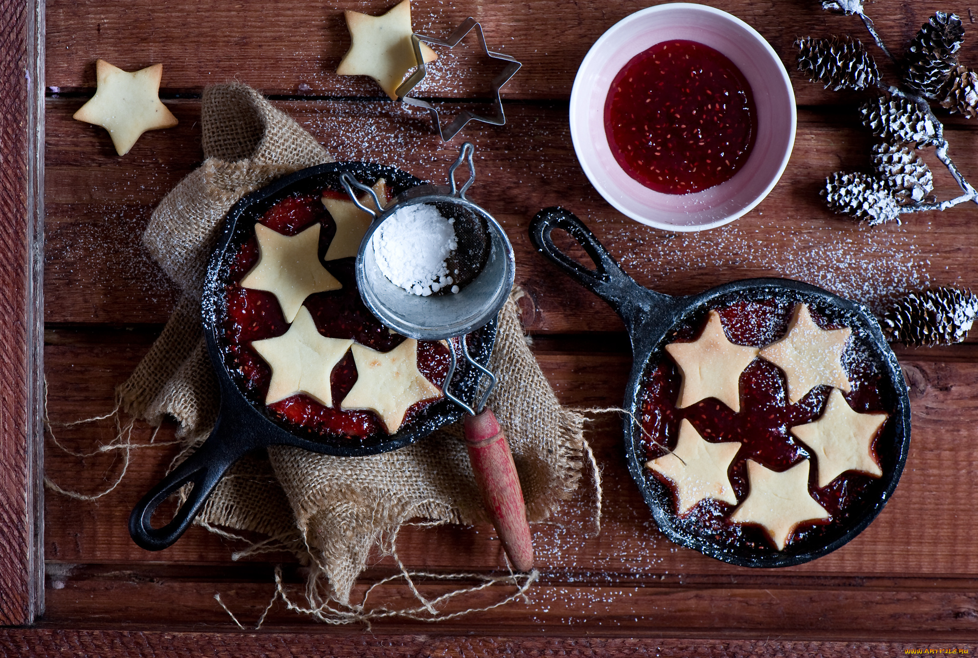 еда, пирожные, , кексы, , печенье, посуда, powdered, sugar, crockery, biscuits, jam, сахарная, пудра, джем, печенье