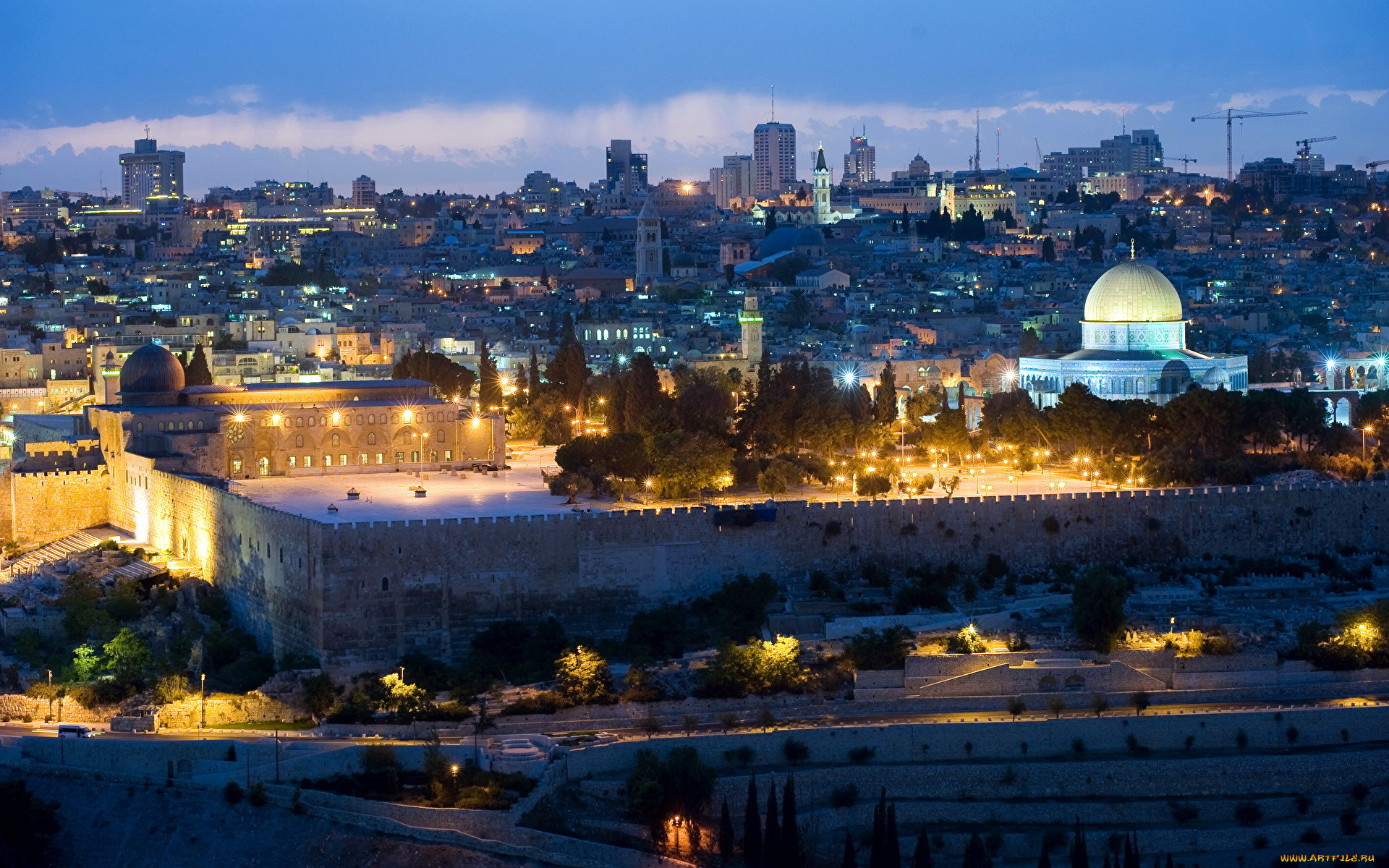 города, иерусалим, , израиль, панорама