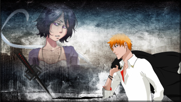Картинка bleach аниме рукия кучики ичиго куросаки