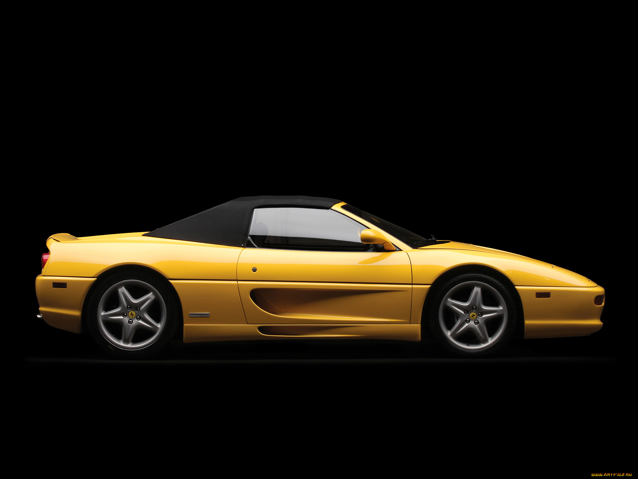 автомобили, ferrari, желтый, 1994г, us-spec, spider, f355