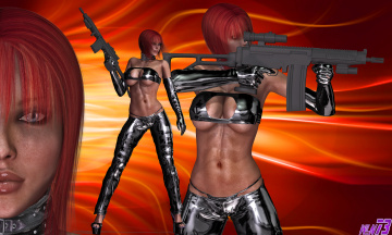 Картинка 3д+графика fantasy+ фантазия девушки оружие