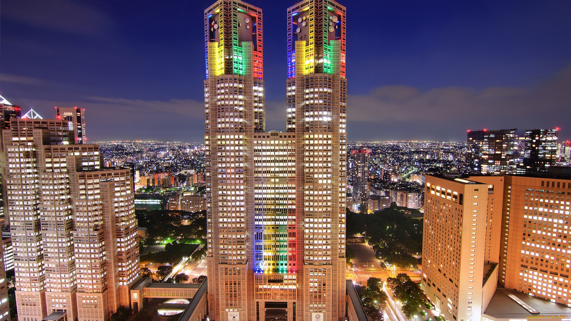 города, токио, , Япония, небоскребы