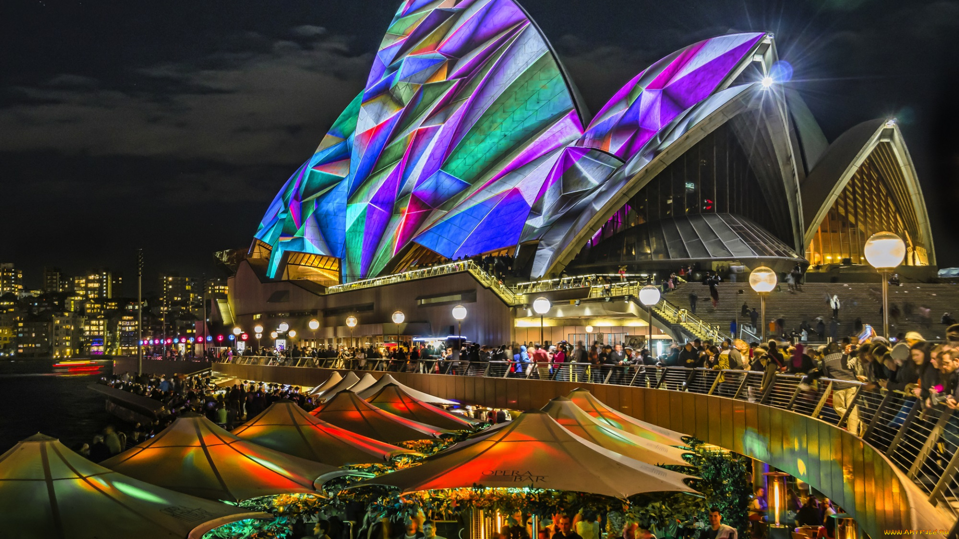 sydney, opera, house, города, сидней, , австралия, площадь, опера, здание, ночь