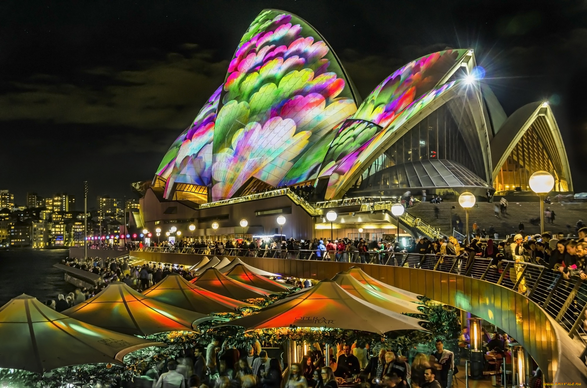 sydney, opera, house, города, сидней, , австралия, опера, ночь, площадь, здание