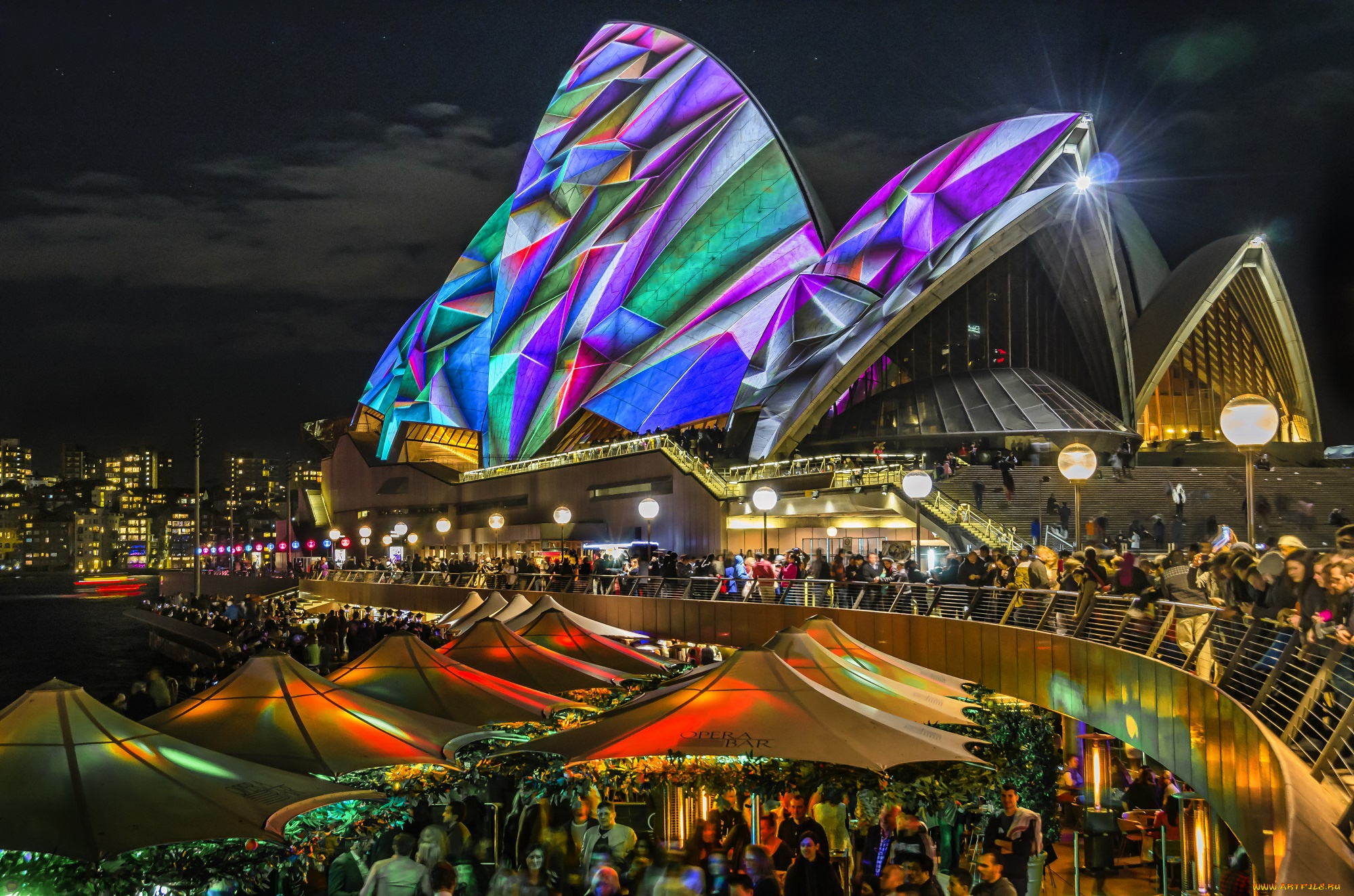 sydney, opera, house, города, сидней, , австралия, площадь, опера, здание, ночь