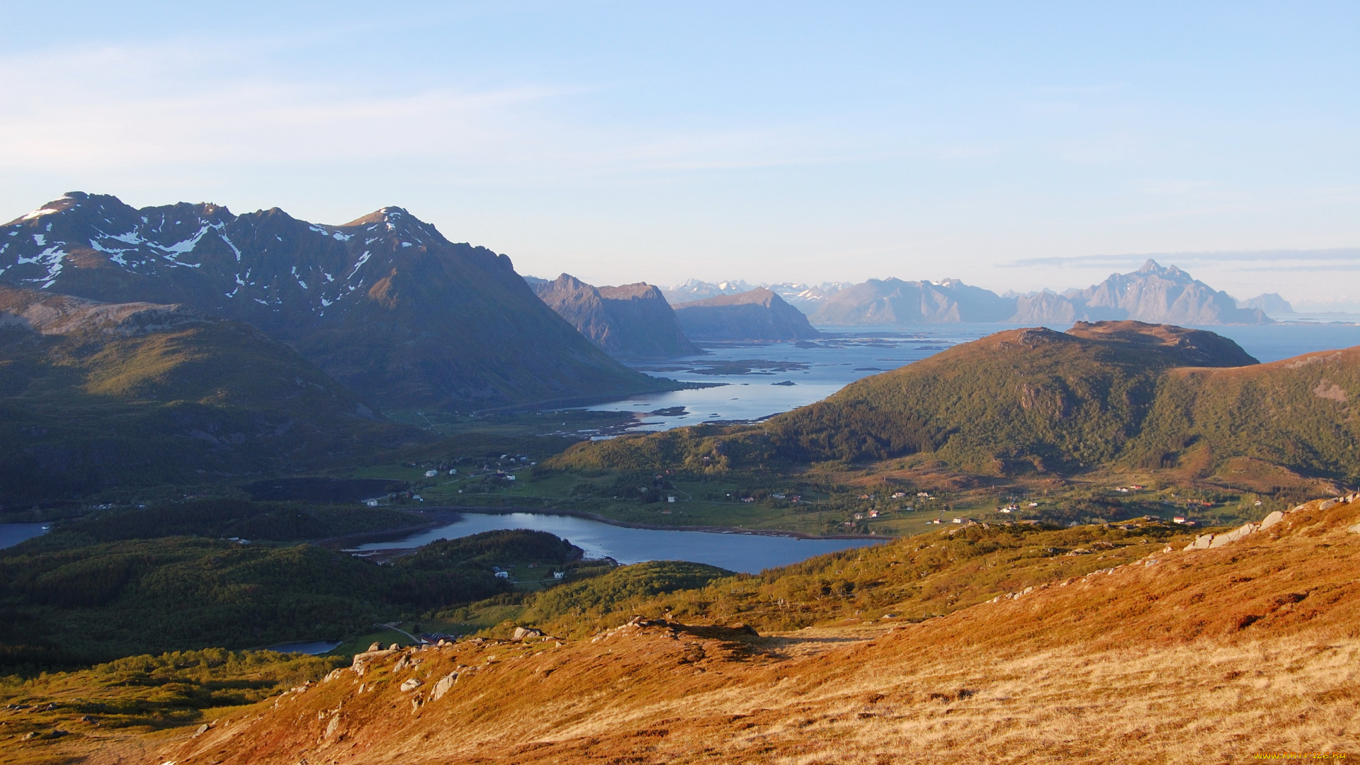 lofoten, норвегия, природа, горы, фьорд, озеро