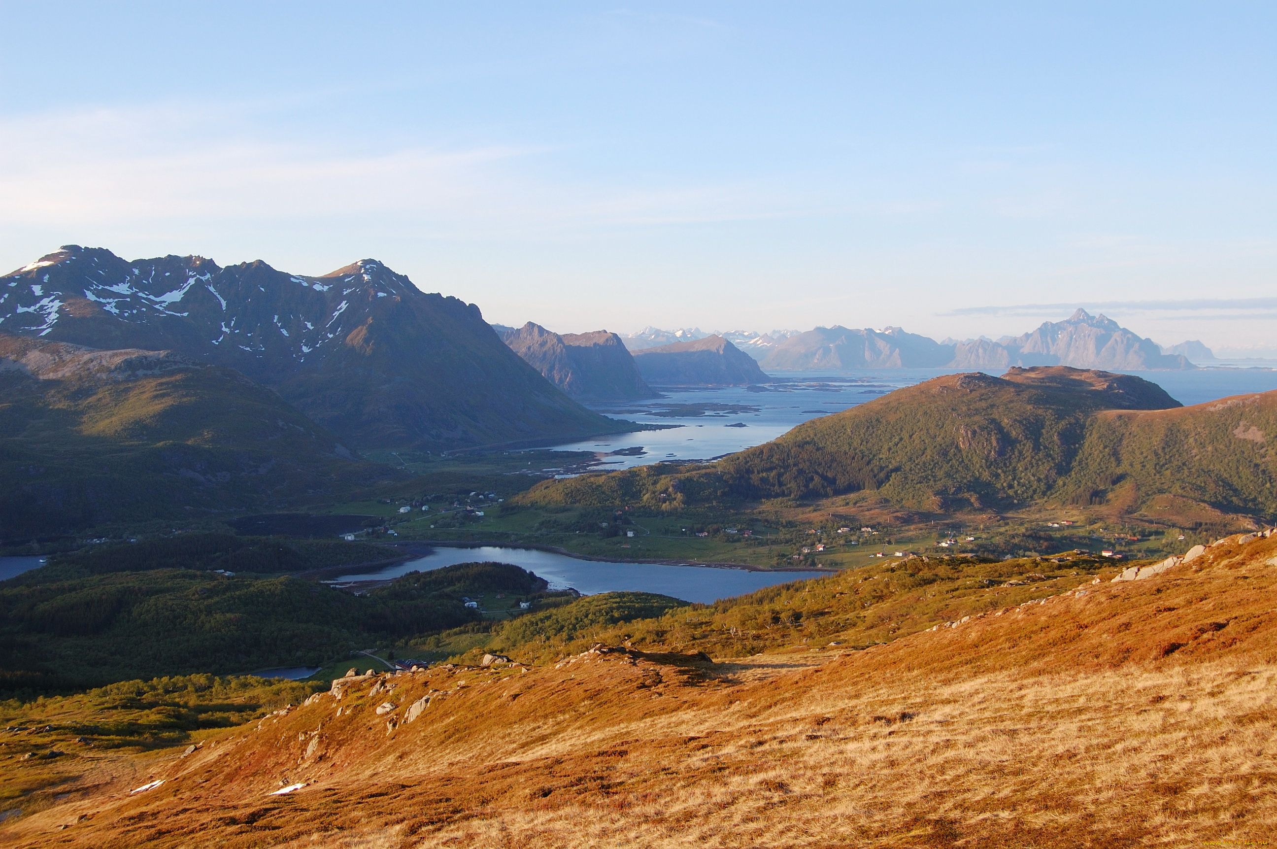 lofoten, норвегия, природа, горы, фьорд, озеро