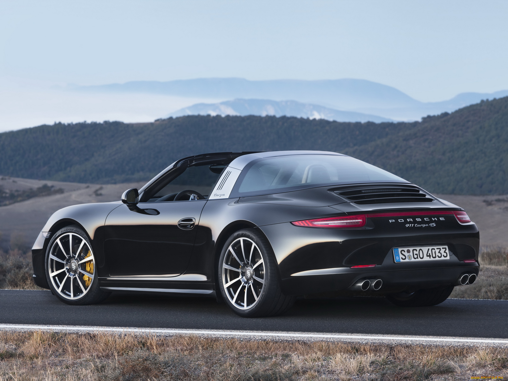 автомобили, porsche, 911, targa, 4s, 991, 2014, темный