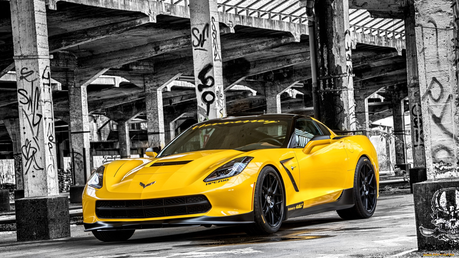 автомобили, corvette, 2015г, chevrolet, performance, c7, hpe700, stingray, ruffer, желтый