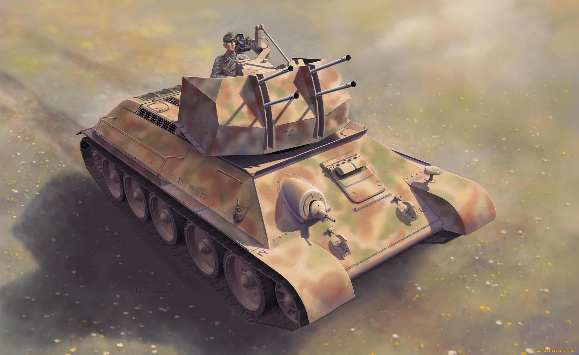 рисованное, армия, танк