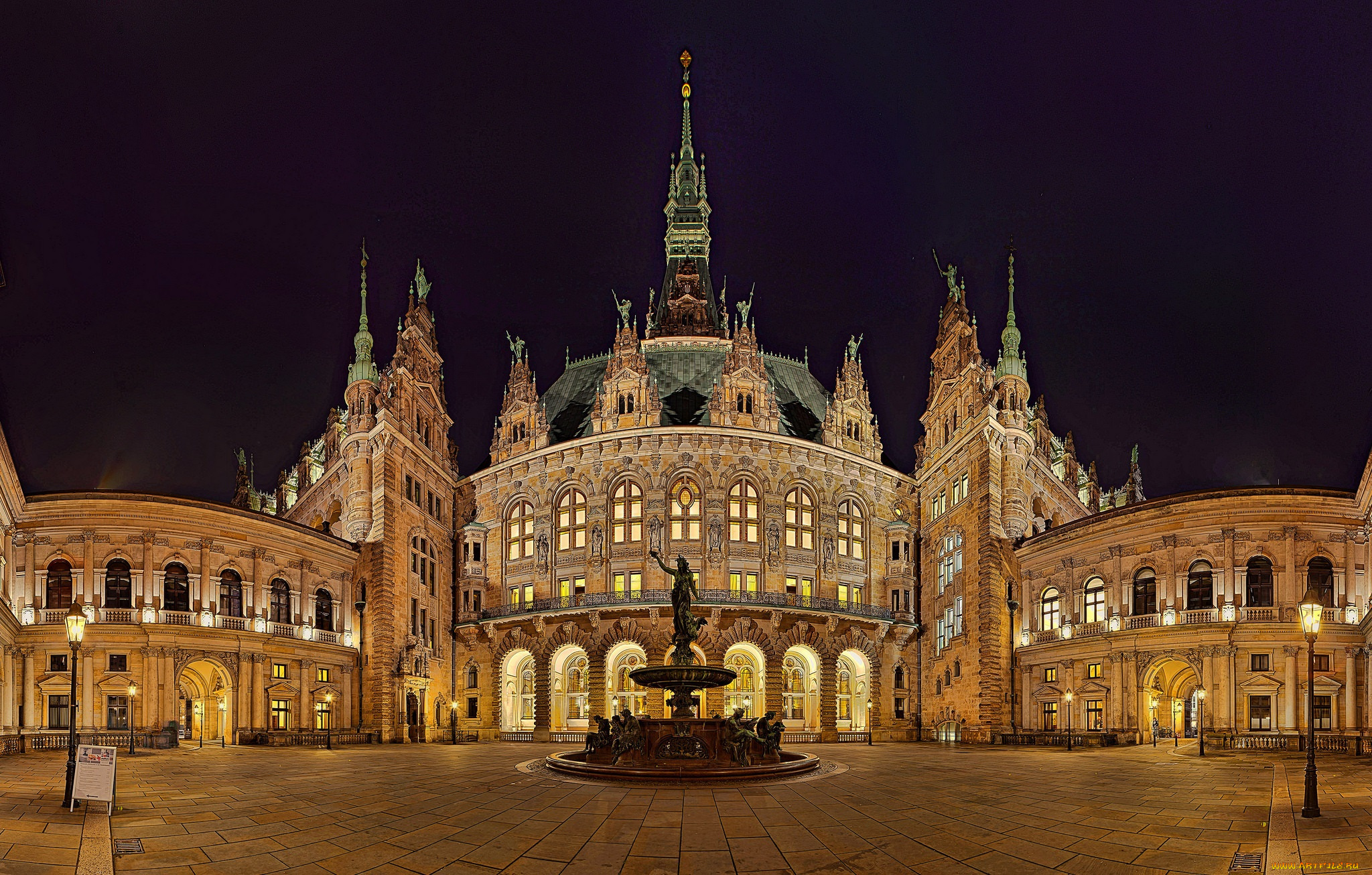 hamburger, rathaus, города, гамбург, , германия, дворец, площадь