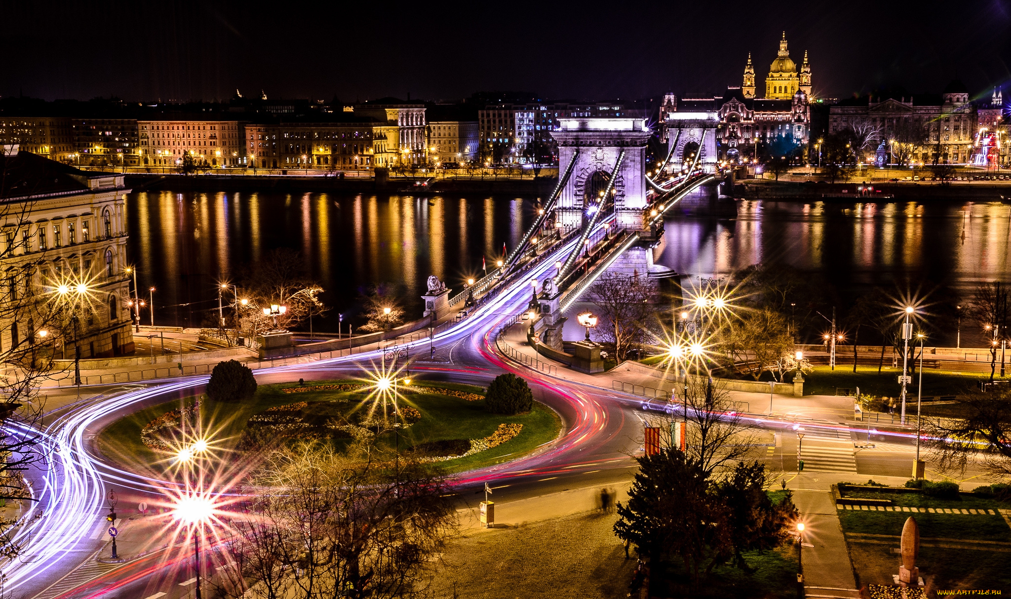 budapest, города, будапешт, , венгрия, огни, ночь