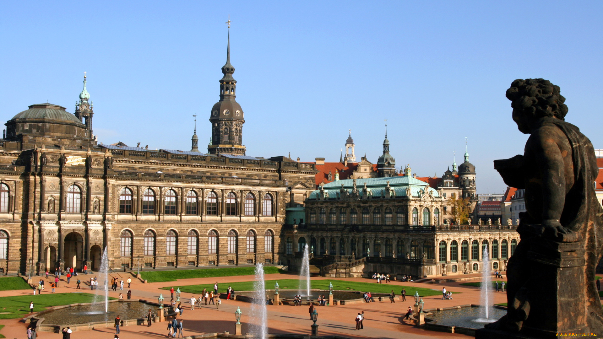 города, дрезден, германия, zwinger, palace