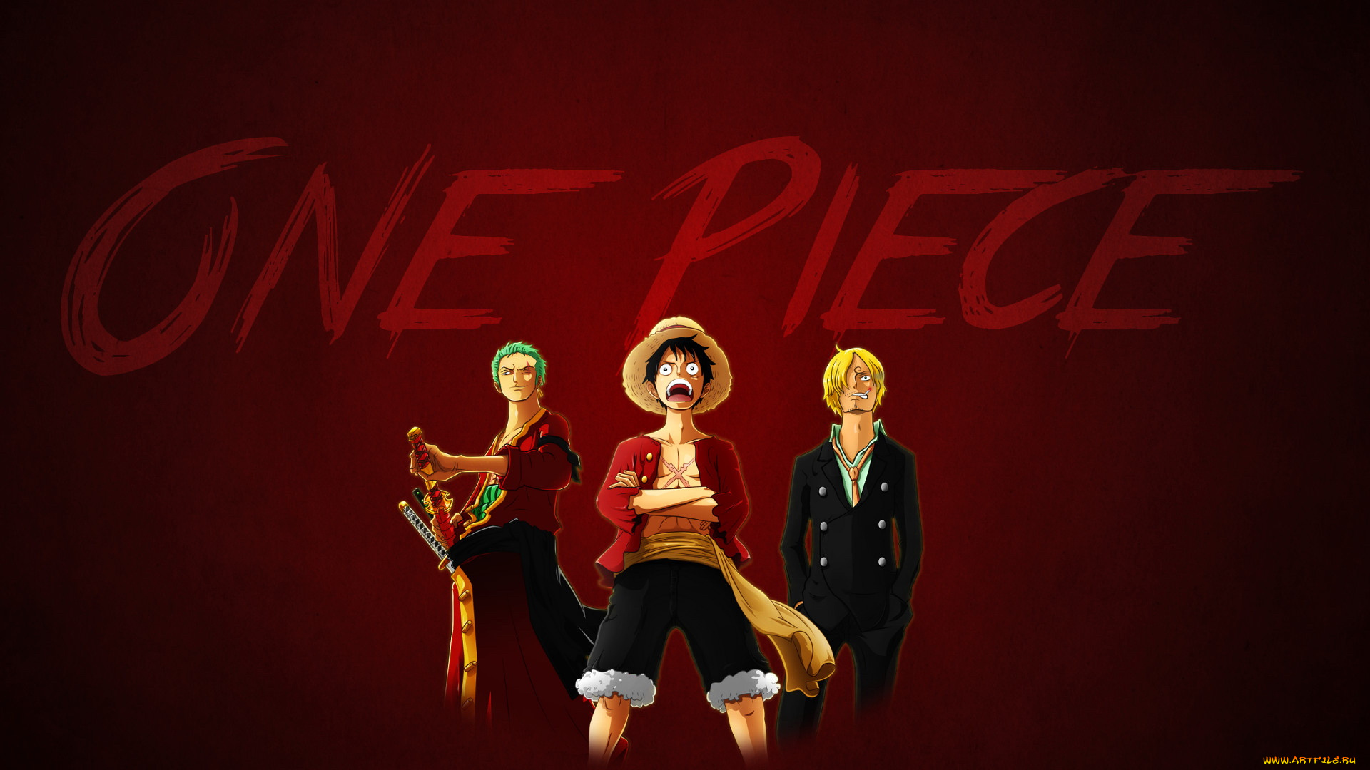 аниме, one, piece, monkey, d, luffy, roronoa, zoro, sanji