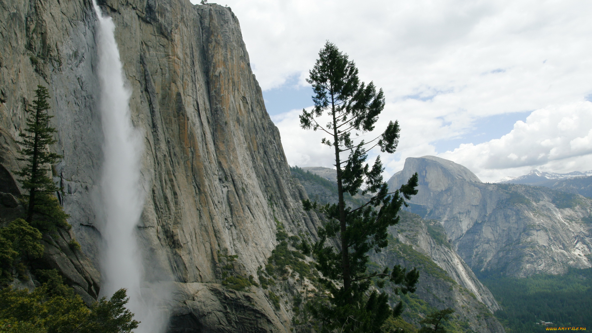 yosemite, falls, usa, california, природа, водопады, горы