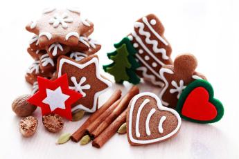 Картинка праздничные угощения ваниль орехи печенье