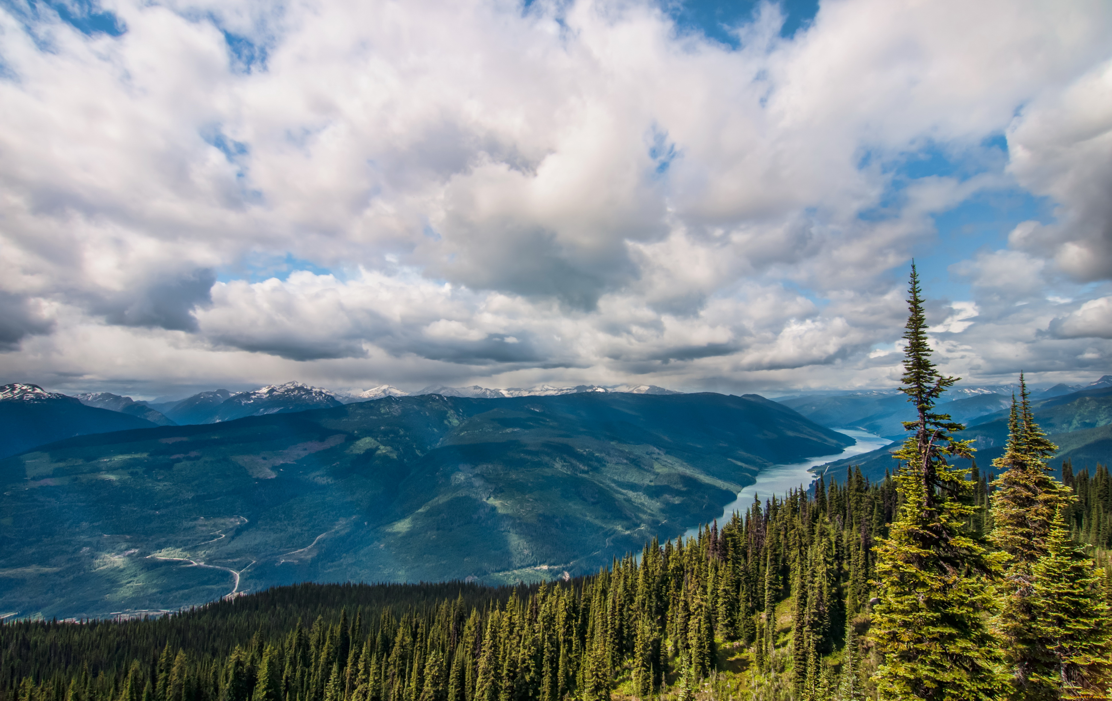 mount, revelstoke, national, park, canada, природа, горы, река