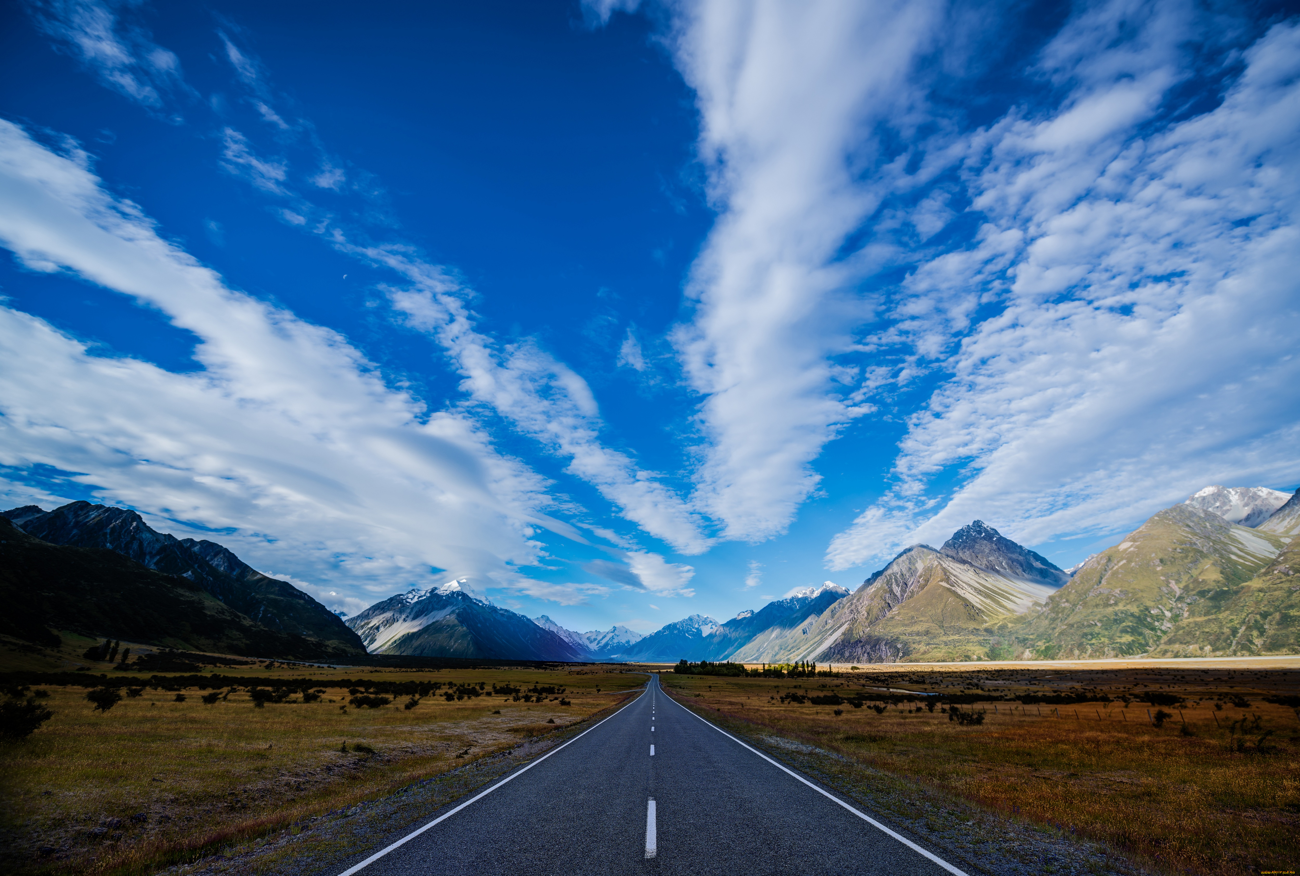 природа, дороги, новая, зеландия, road
