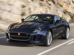 Картинка автомобили jaguar f-type s темный 2014 coupе