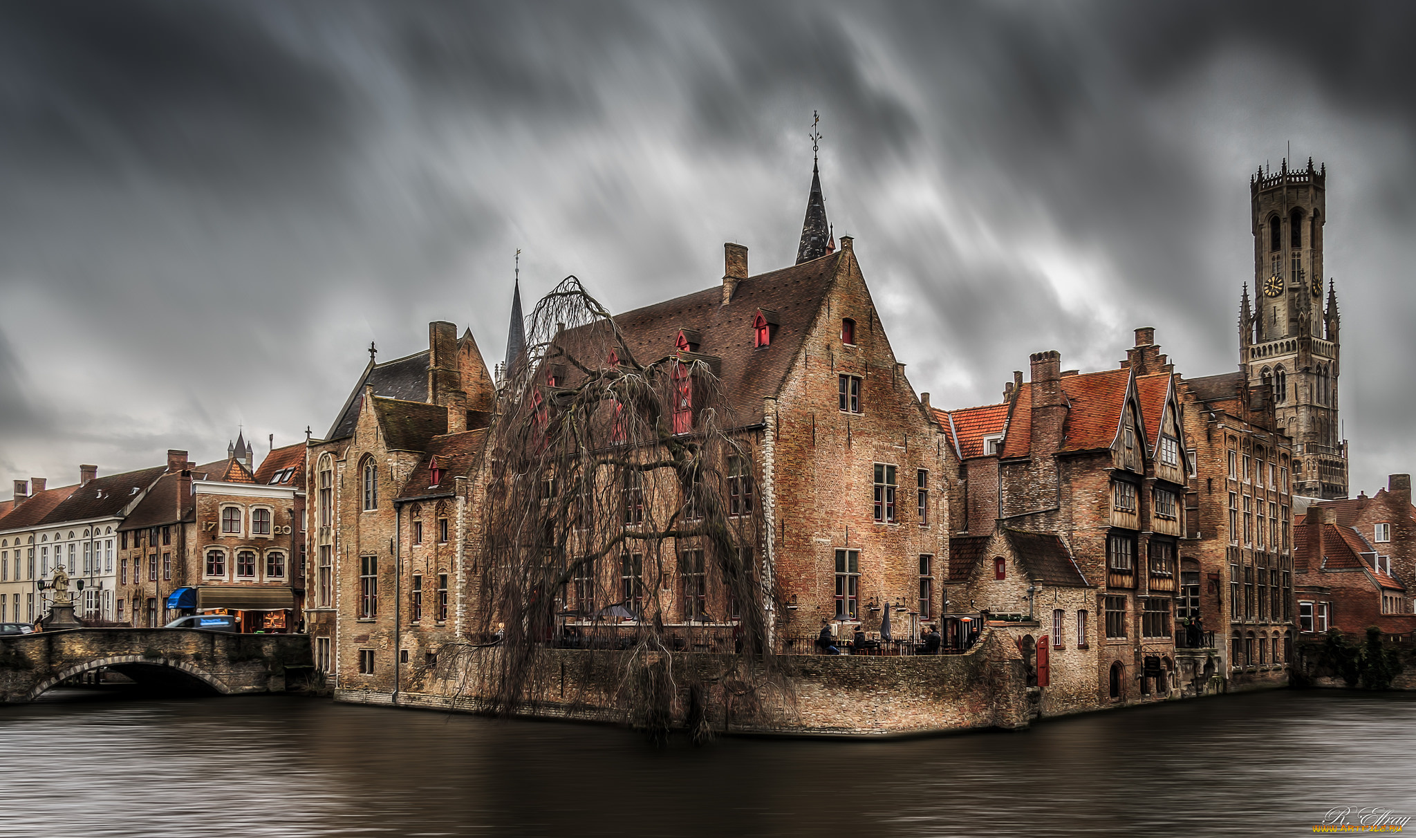 brugge, города, брюгге, , бельгия, дома, канал