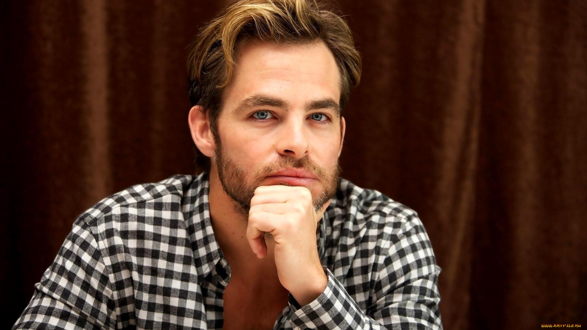 мужчины, chris, pine, жест