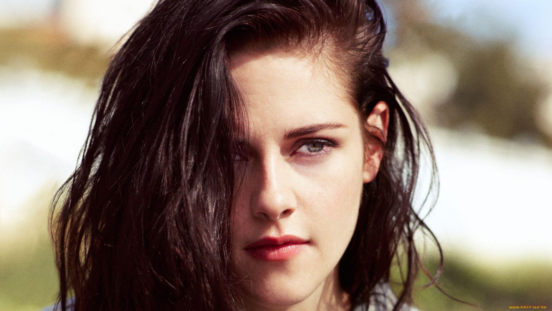 девушки, kristen, stewart, лицо, брюнетка, актриса, рубашка