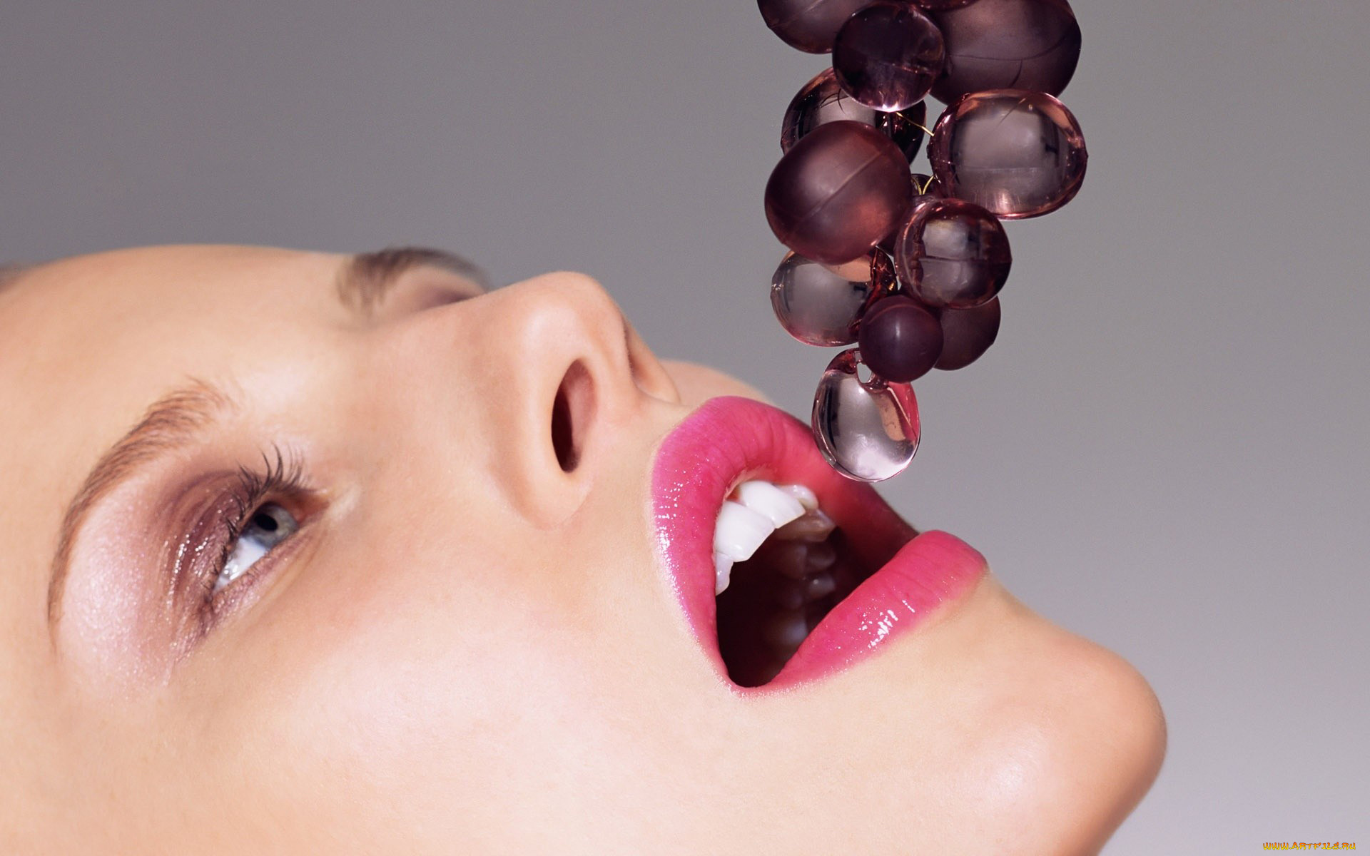 разное, губы, стеклянный, виноград