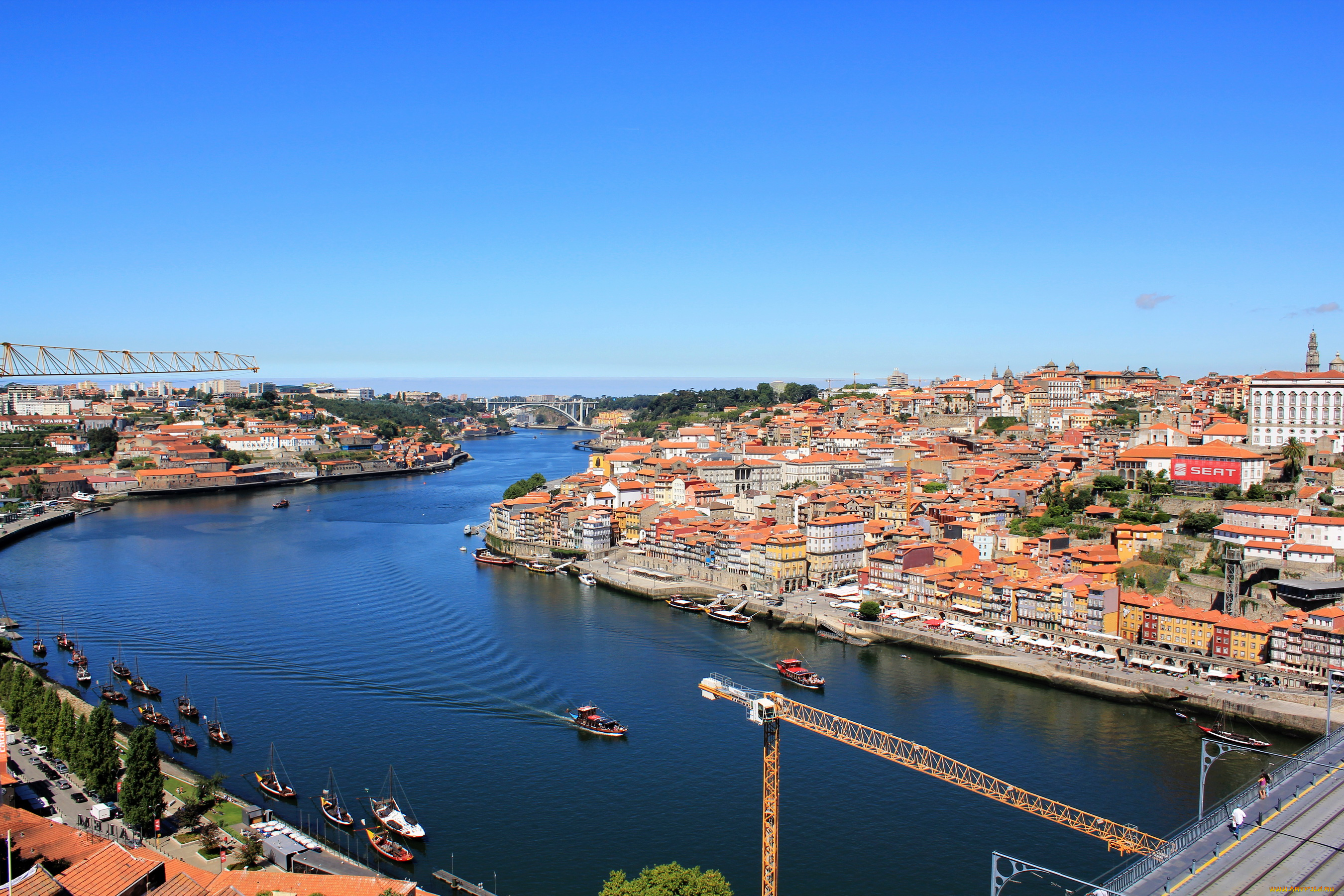 города, панорамы, порту, португалия