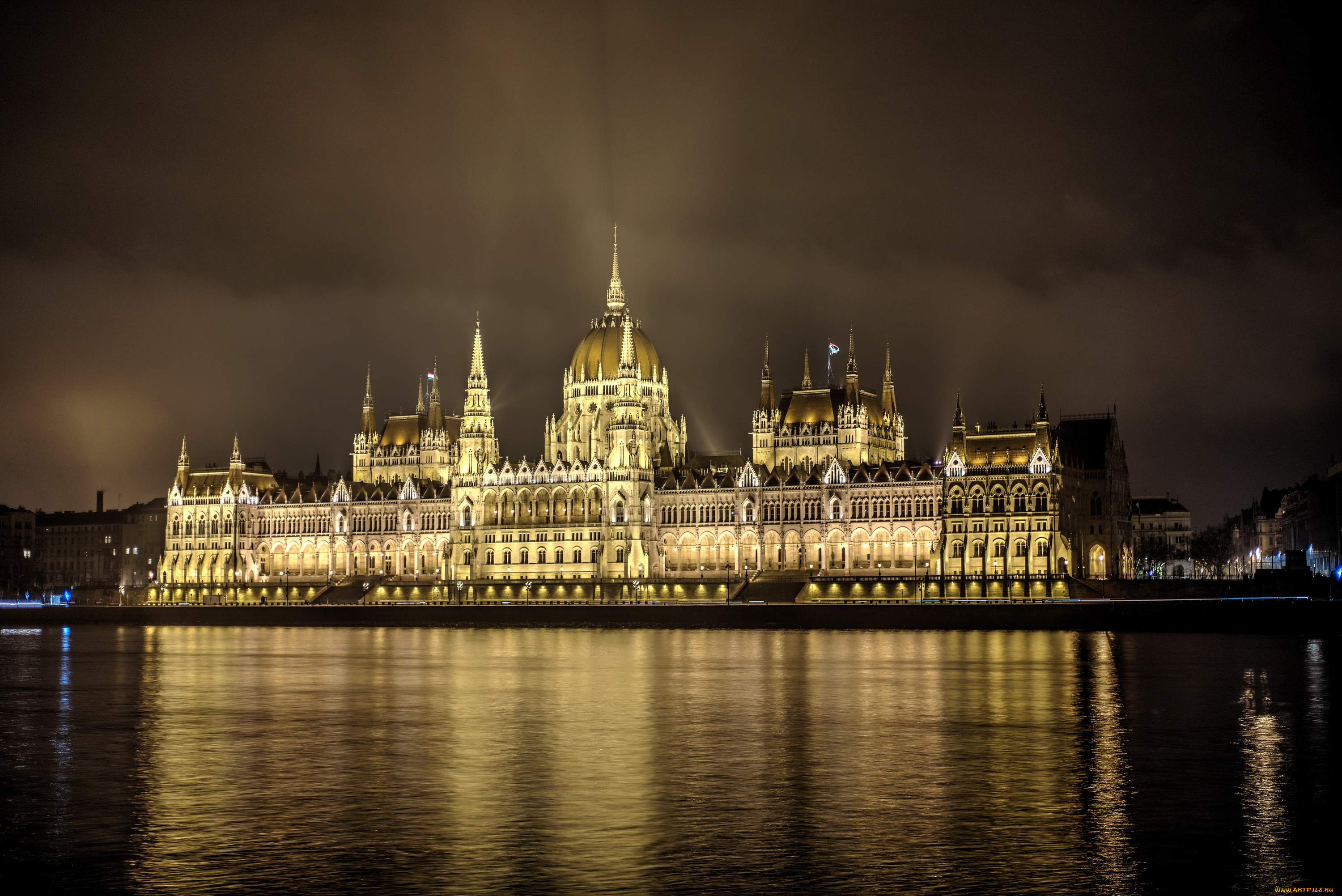 будапешт, парламент, города, будапешт, , венгрия, парламент, будапешт, огни, ночь, реки
