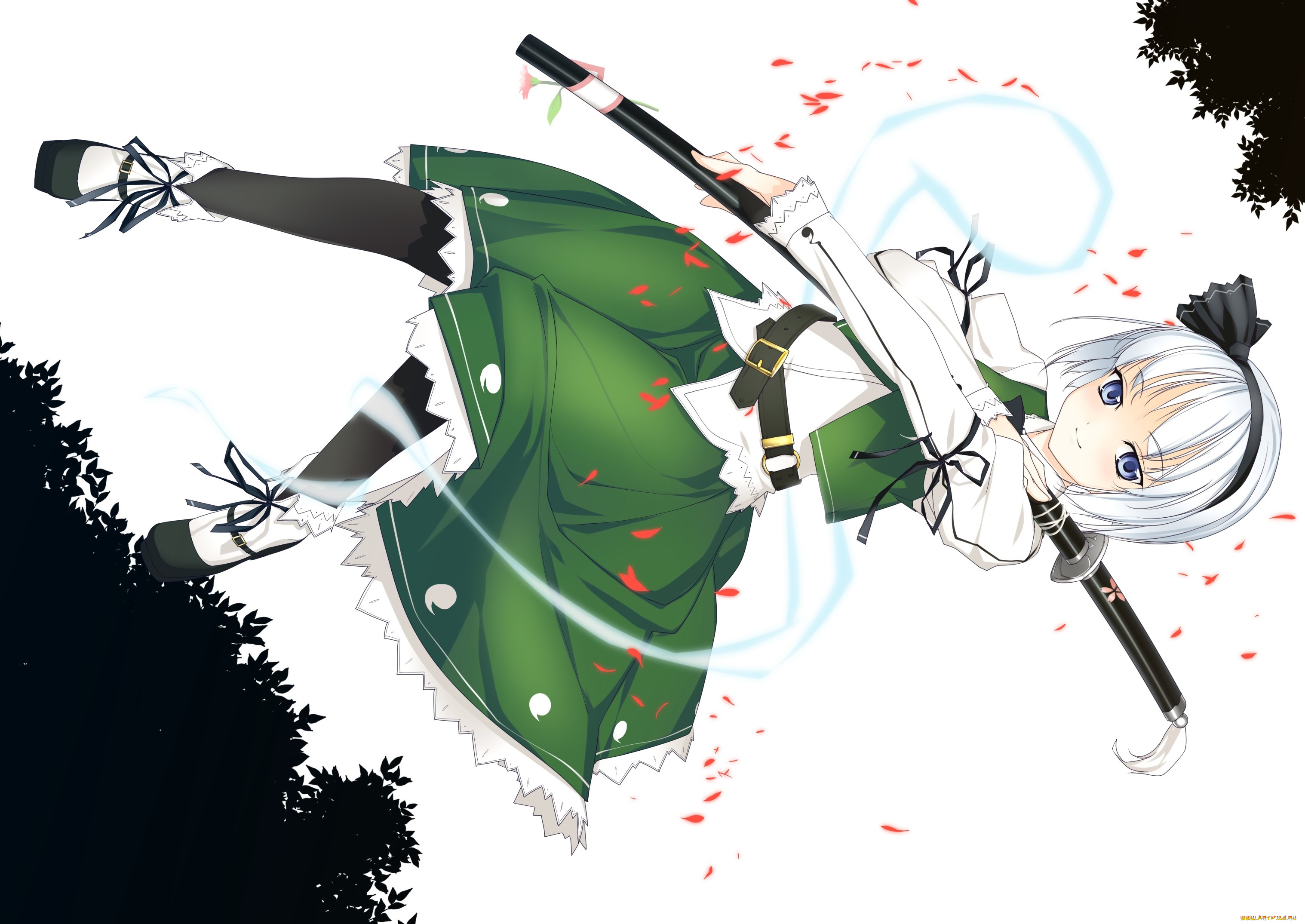 аниме, touhou, konpaku, youmu