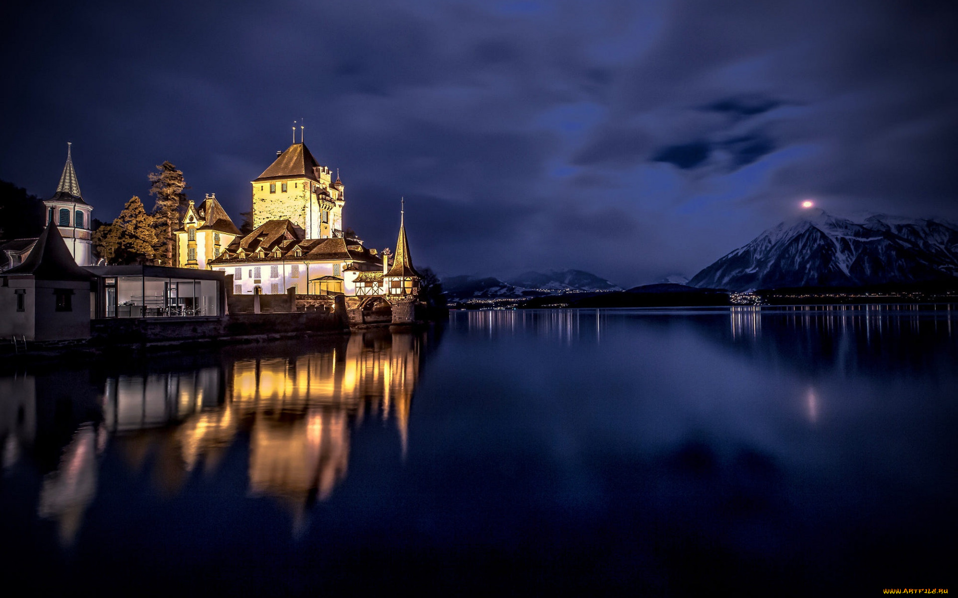 города, замок, оберхофен, , швейцария, oberhofen, castle