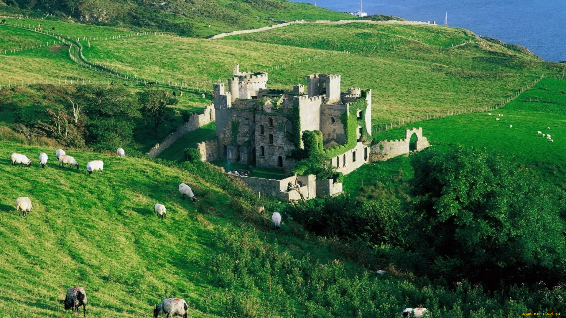 clifden, castle, ирландия, города, замки, ирландии, clifden, castle, ирландия