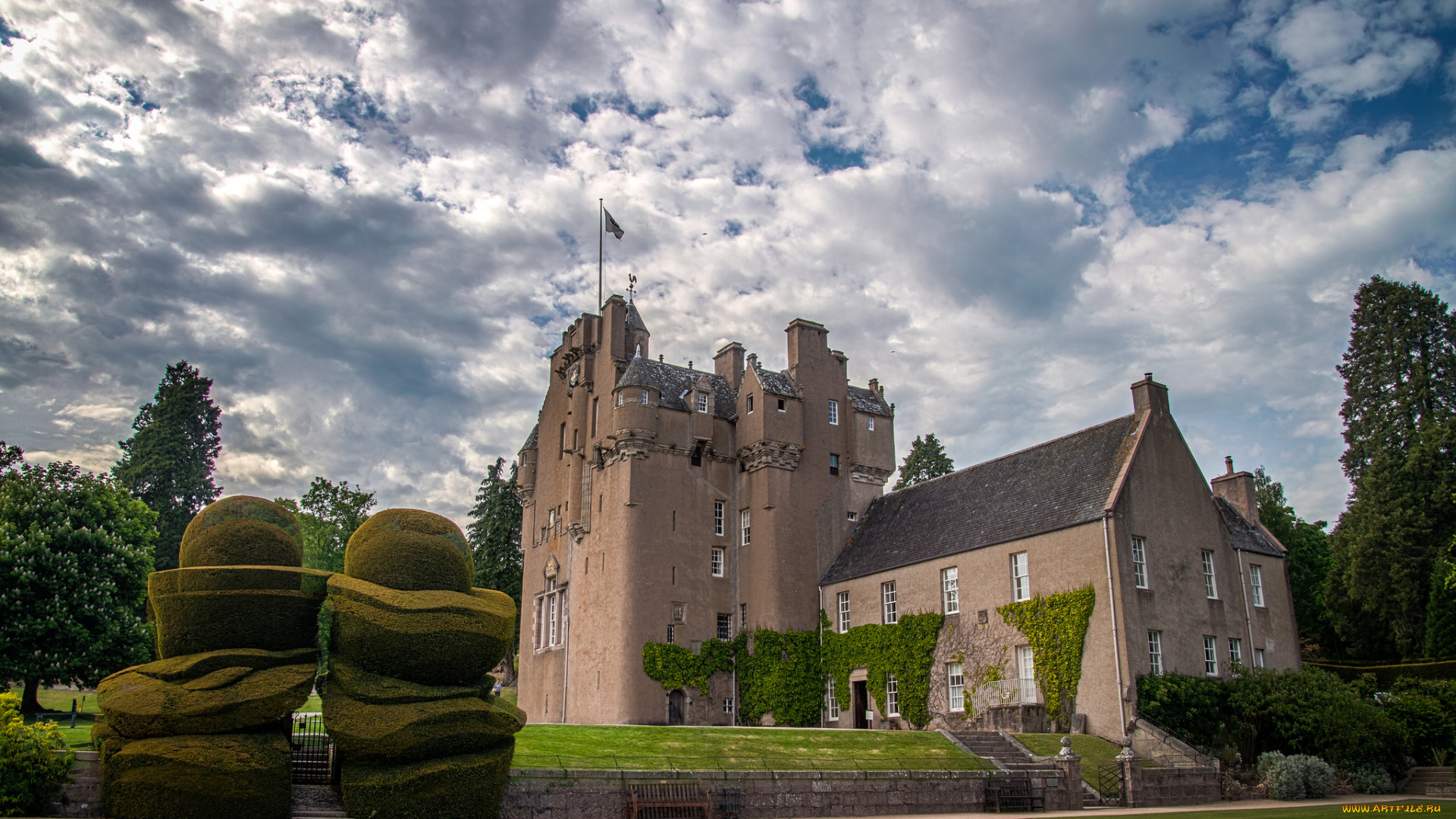 crathes, castle, города, замки, англии, замок