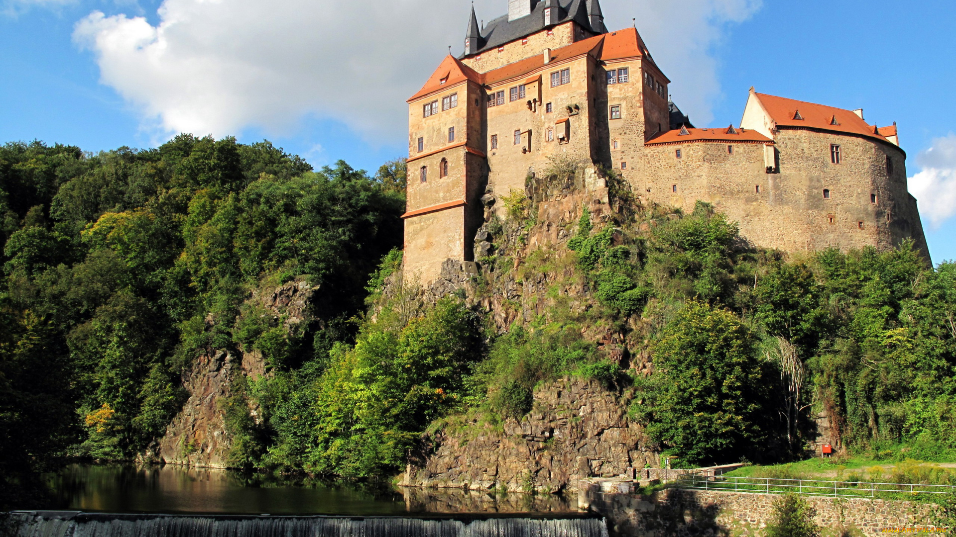 kriebstein, castle, города, замки, германии, kriebstein, castle