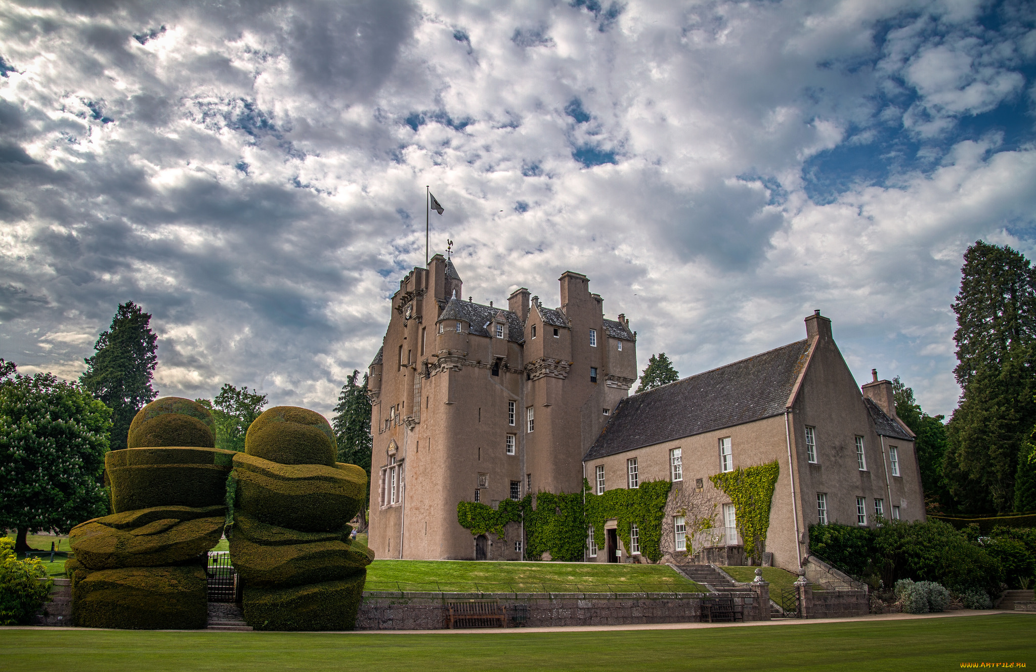 crathes, castle, города, замки, англии, замок