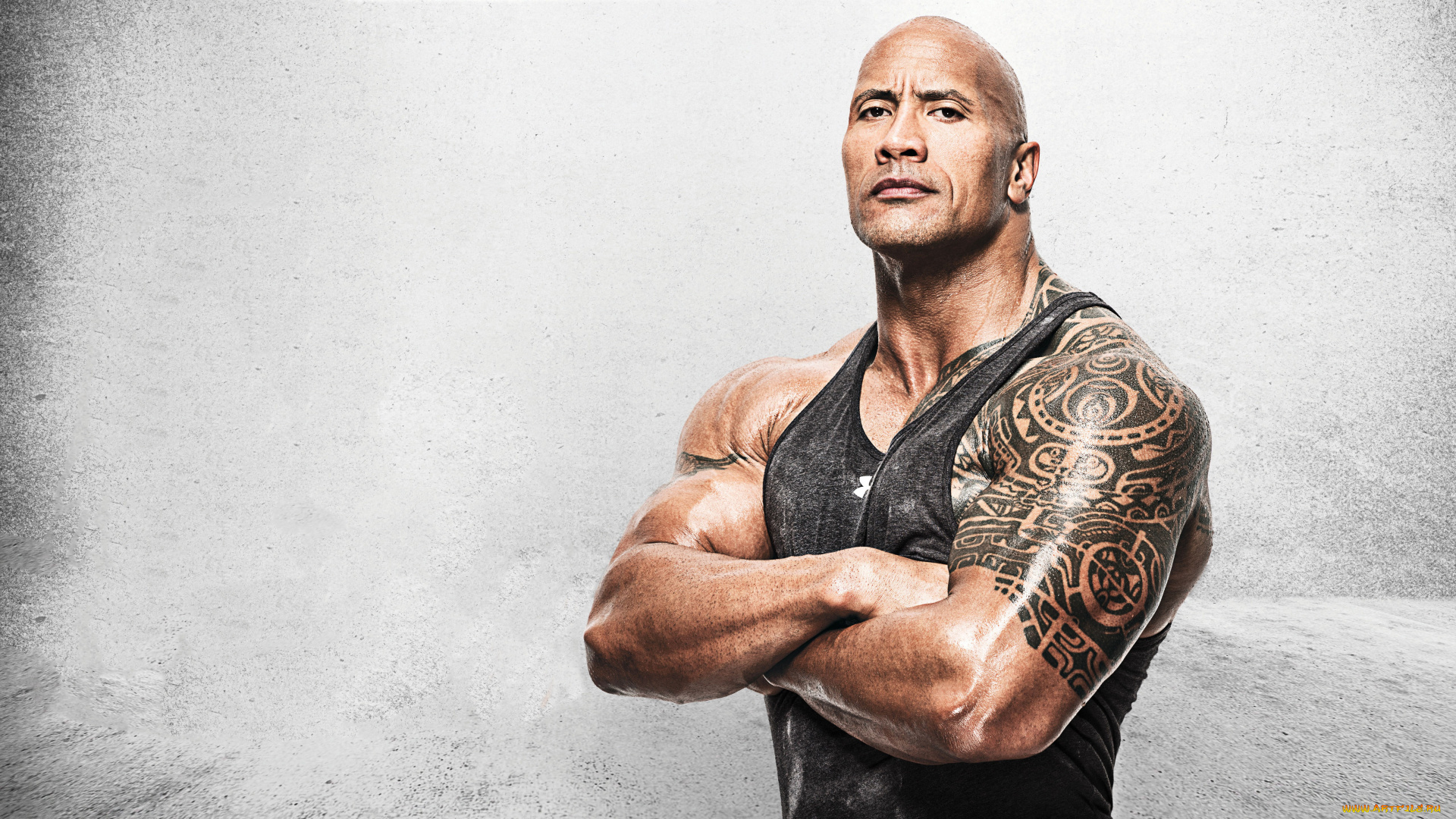 мужчины, dwayne, johnson, , the, rock, майка, тату, актер