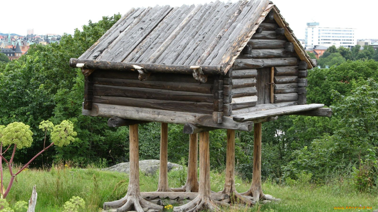 саамский, амбар, разное, сооружения, постройки