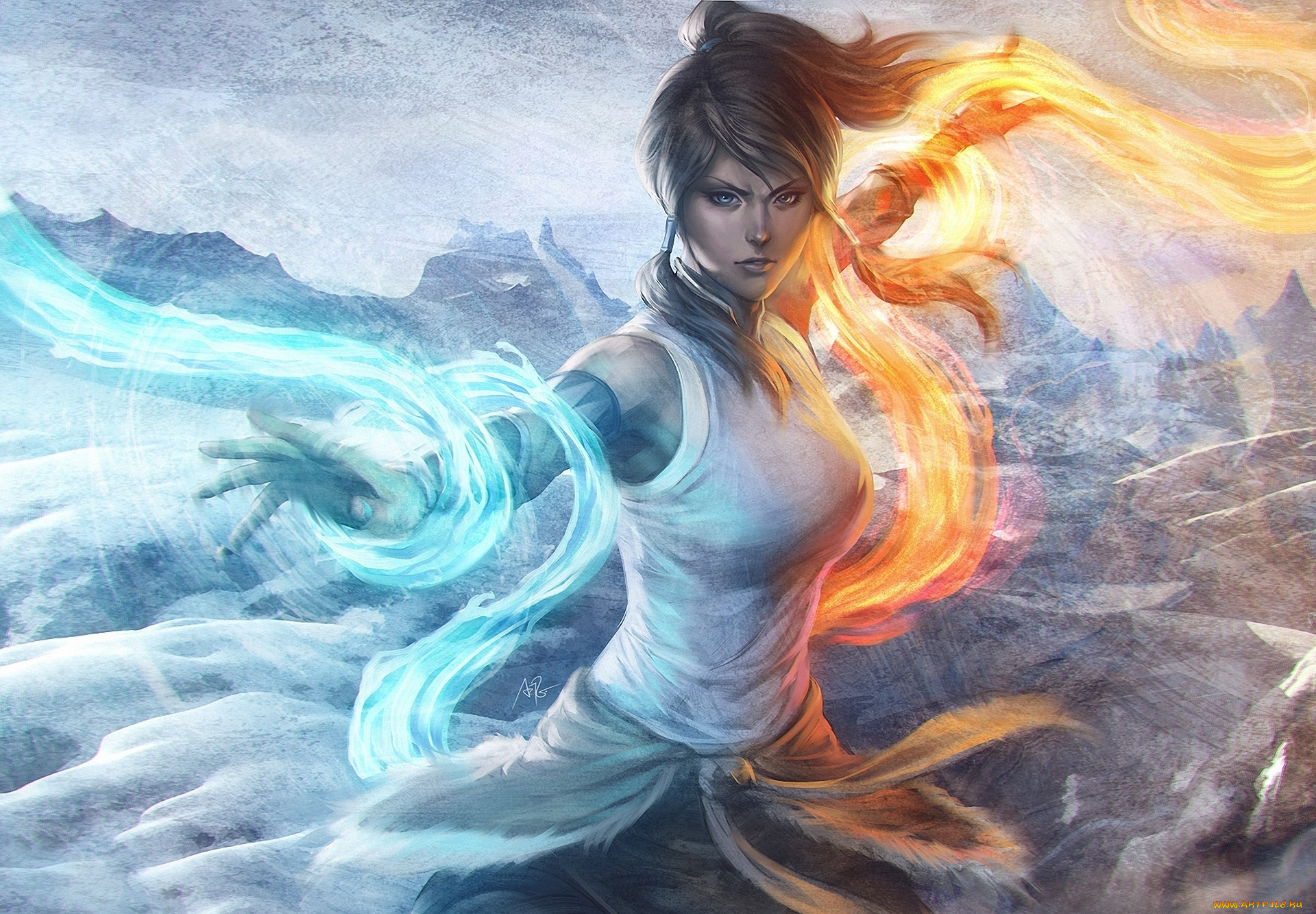 the, legend, of, korra, фэнтези, маги, арт, магия