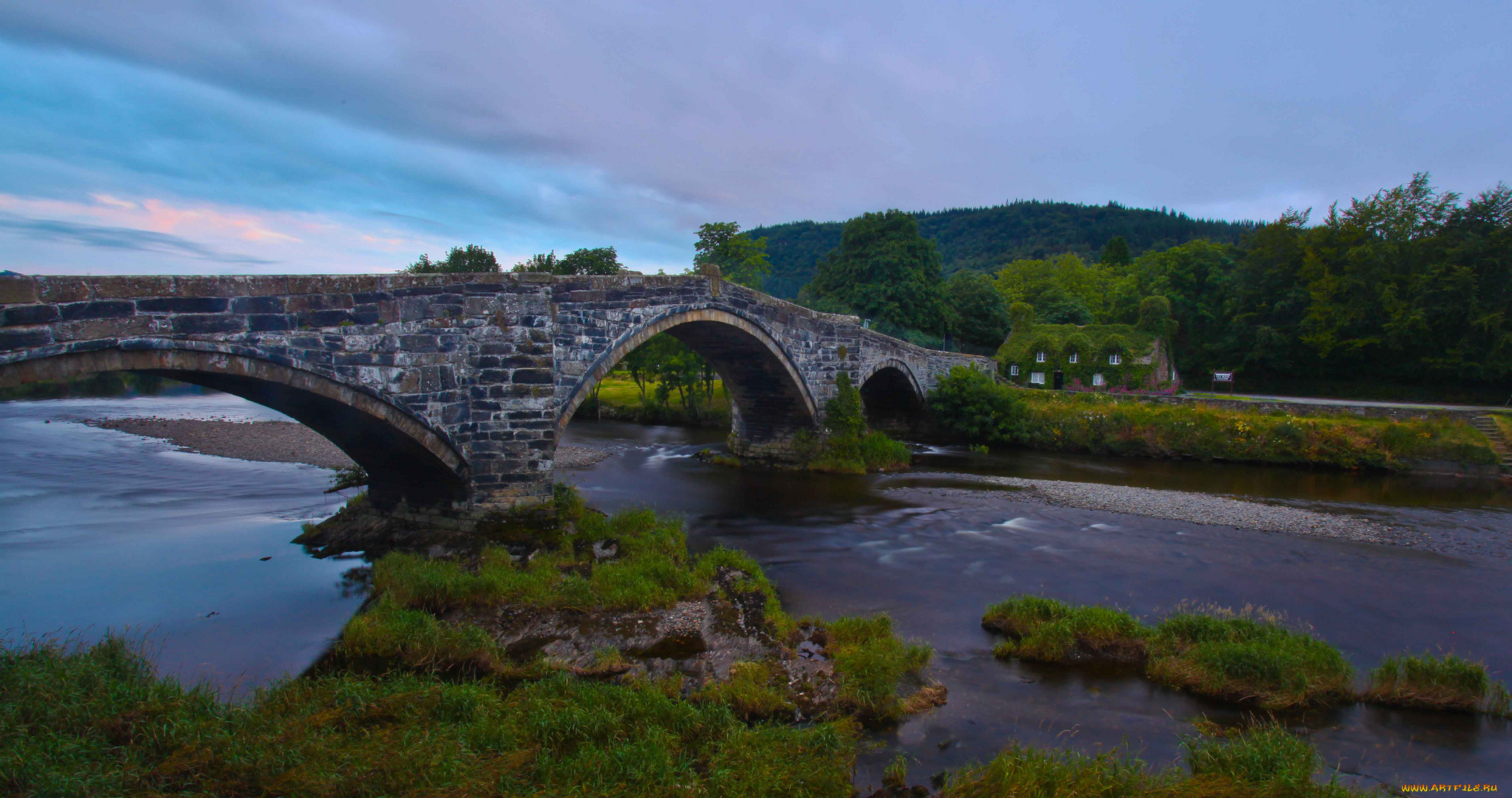 llanrwst, bridge, wales, england, природа, реки, озера, уэльс, river, conwy, англия, мост, река, конуи