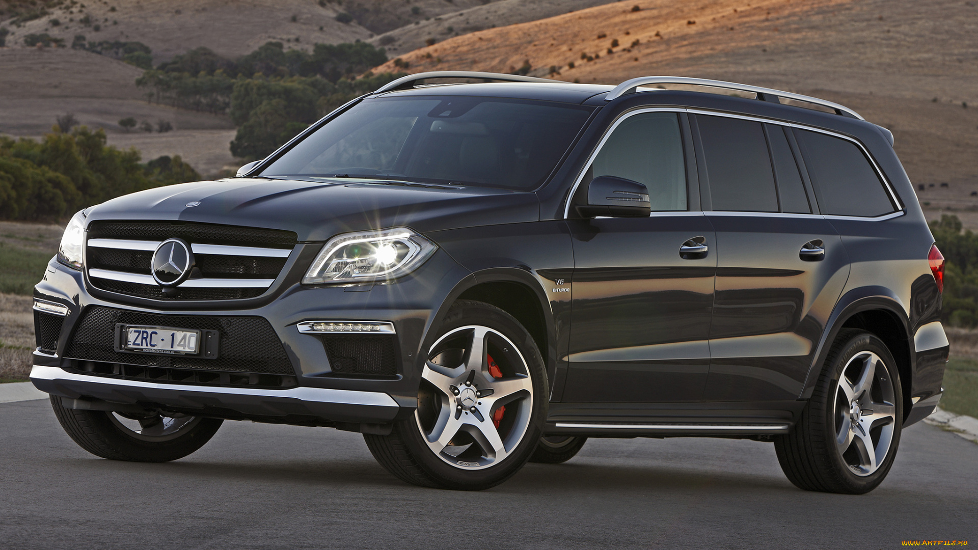 автомобили, mercedes-benz, gl, 63, amg, темный, 2013г, x166, au-spec