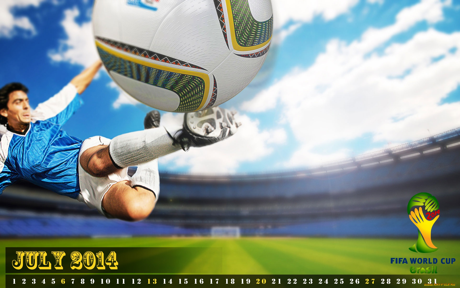 календари, спорт, футбол, мяч, удар, бразилия, 2014