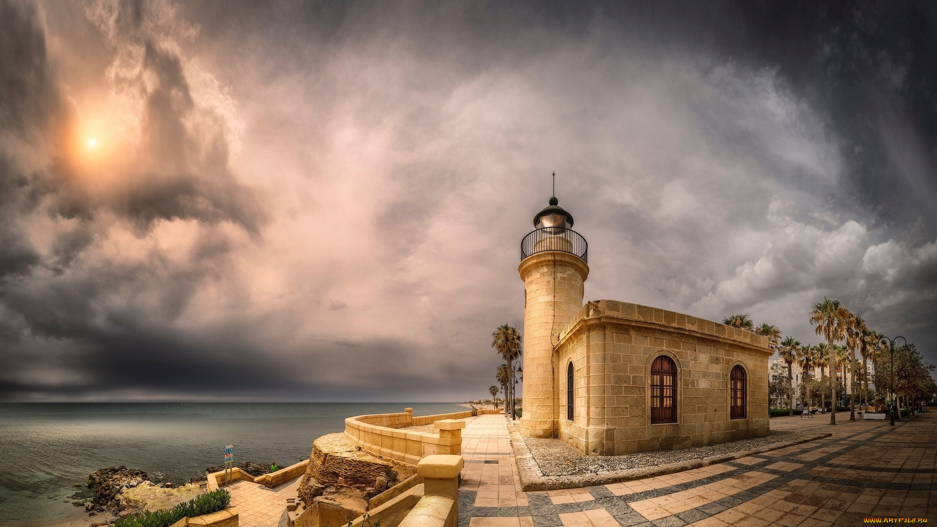 faro, de, roquetas, de, mar, spain, природа, маяки, faro, de, roquetas, mar