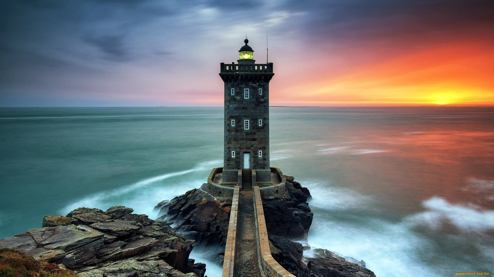 kermorvan, lighthouse, france, природа, маяки, kermorvan, lighthouse