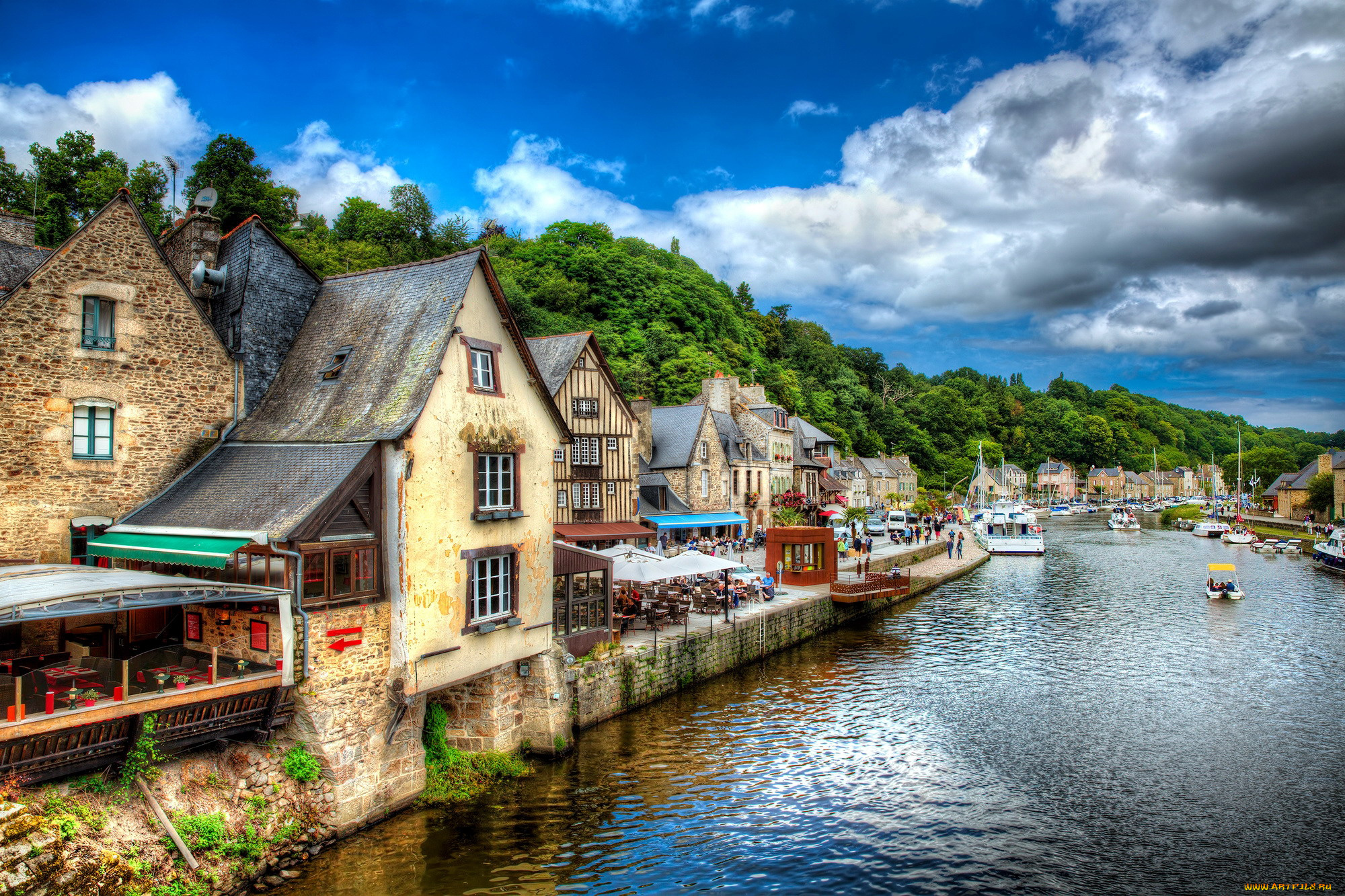 dinan, brittany, france, города, -, улицы, , площади, , набережные