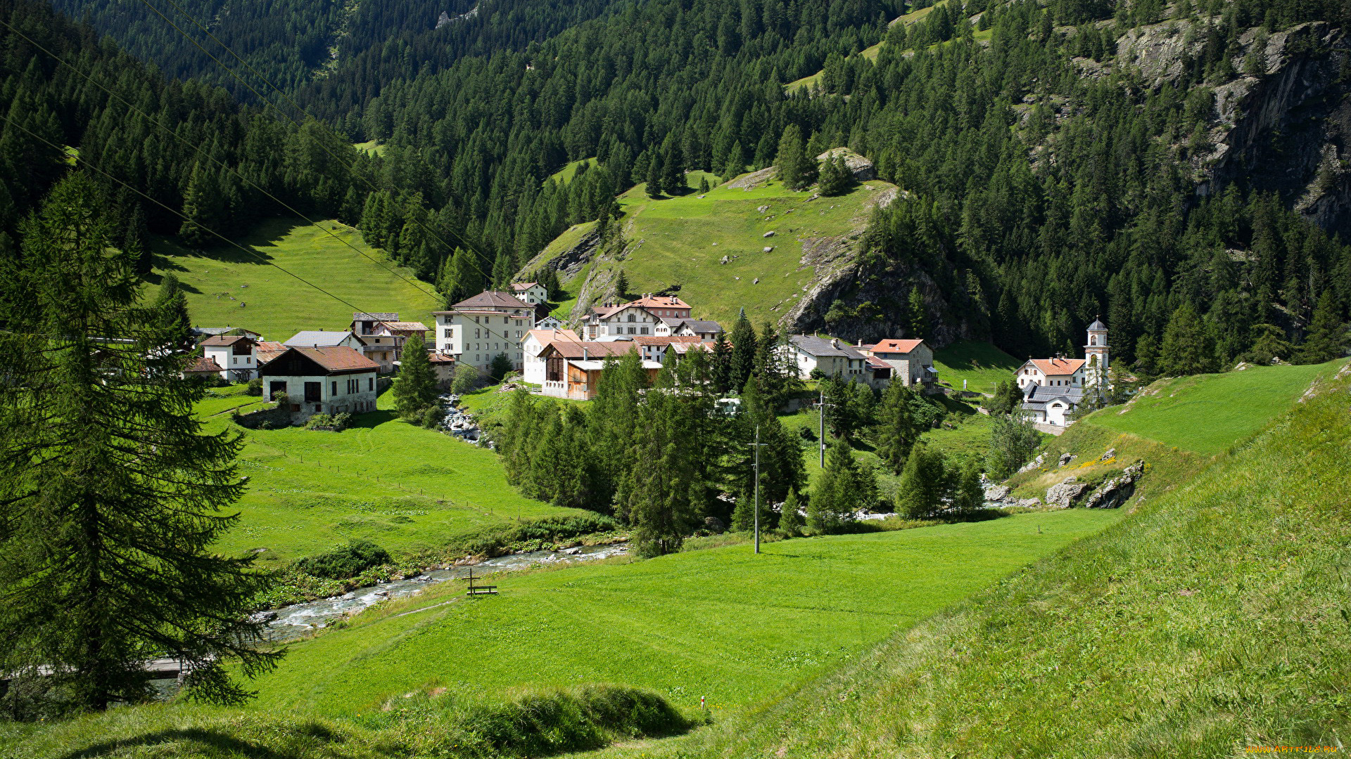 mulegns, switzerland, города, -, панорамы